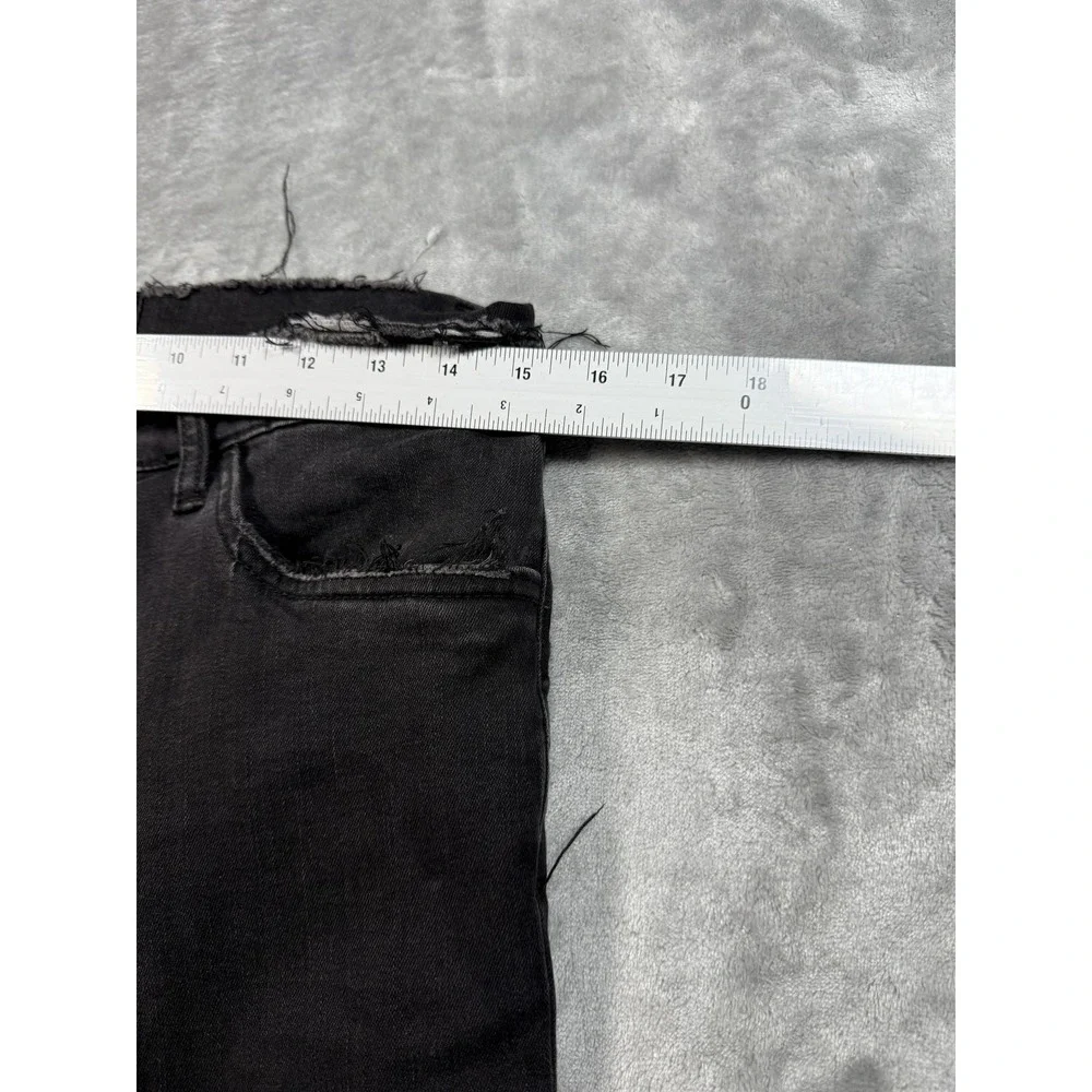 Valabasas Jeans Mens 32 Black Distressed Skinny Fit Frayed Hem Ripped Knee Pants